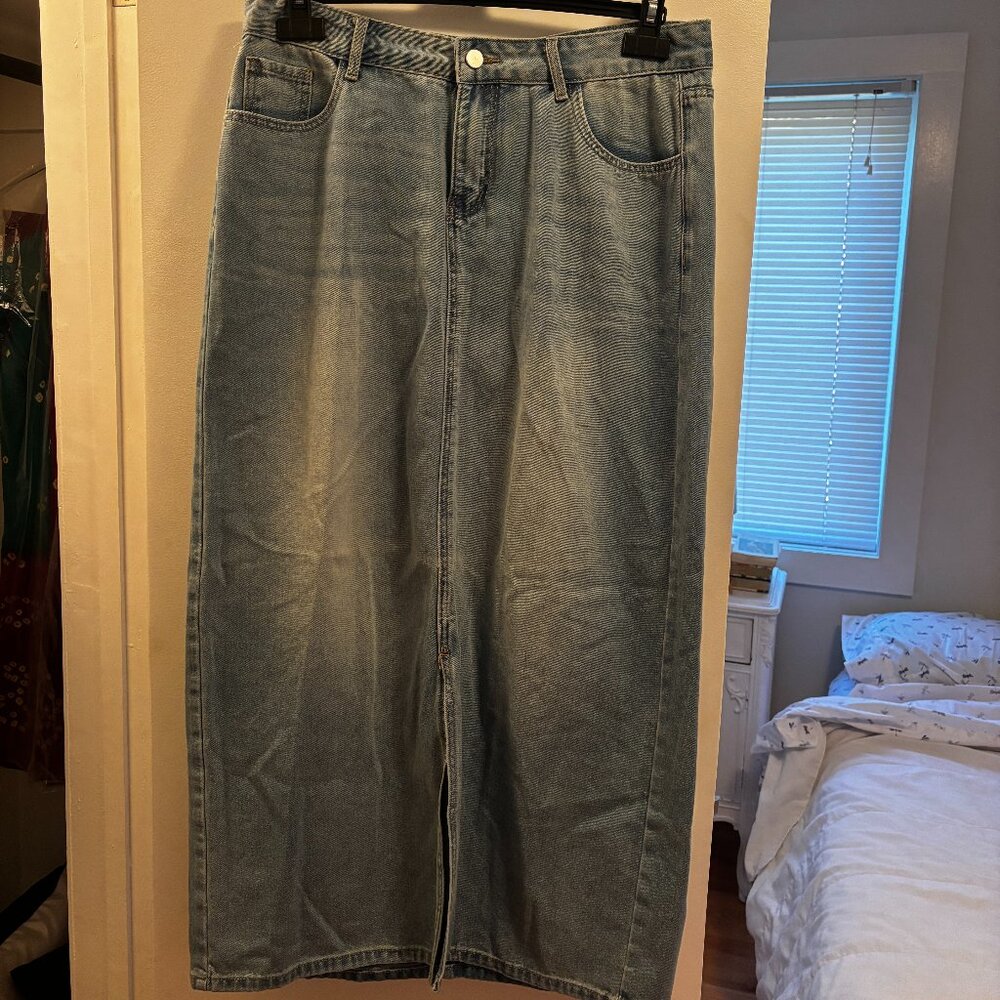 Pink Diamond Denim Maxi Skirt Size 14